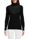 Sofia Cashmere Women's Embellished Cashmere Sweater In Black
