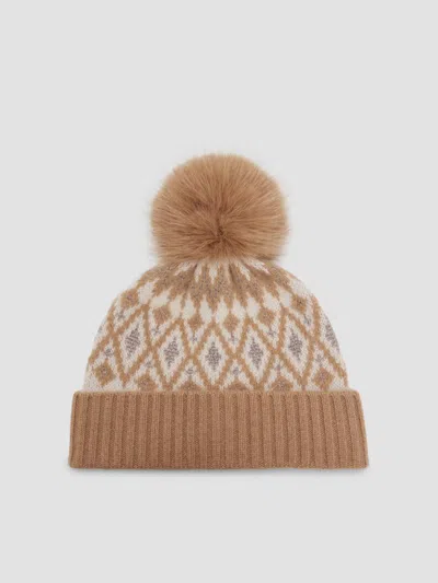 Sofia Cashmere Women's Fair Isle-style Cashmere Beanie In Brown