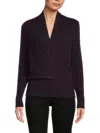 Sofia Cashmere Women's Faux Wrap Cashmere Sweater In Currant