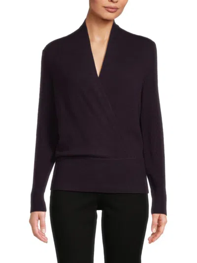 Sofia Cashmere Women's Faux Wrap Cashmere Sweater In Currant