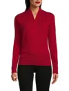 Sofia Cashmere Women's Faux Wrap Cashmere Sweater In Dark Red