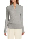 Sofia Cashmere Cashmere Faux Wrap Sweater In Grey