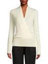 Sofia Cashmere Women's Faux Wrap Cashmere Sweater In Ivory