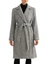 Sofia Cashmere Women's Herringbone Wool Blend Wrap Coat In Grey