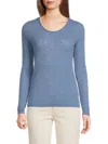 Sofia Cashmere Women's Knit Cashmere Sweater In Denim