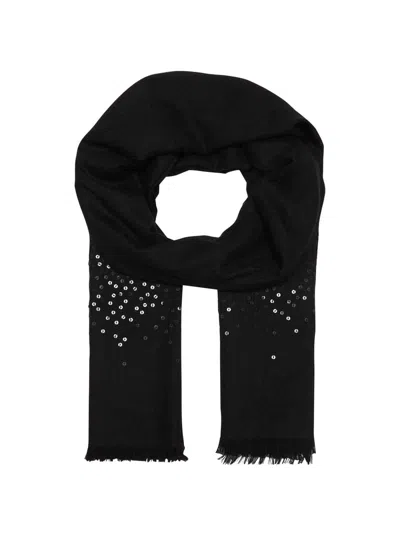 Sofia Cashmere Women's Sequin-embellished Cashmere Scarf In Black