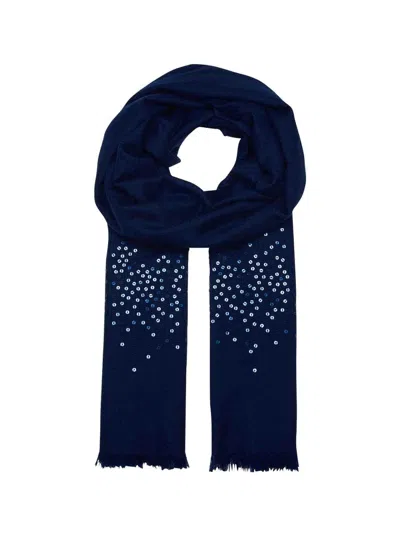 Sofia Cashmere Women's Sequin-embellished Cashmere Scarf In Blue