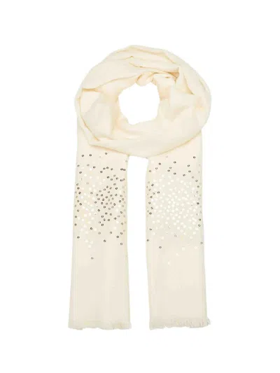 Sofia Cashmere Women's Sequin-embellished Cashmere Scarf In White
