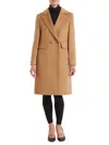 Sofia Cashmere Double-breasted Wool Blend Coat In Camel