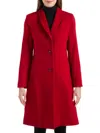 Sofia Cashmere Shawl Collar Wool Blend Coat In Red