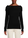 Sofia Cashmere Cowl Neck Sequin Cashmere Sweater In Black