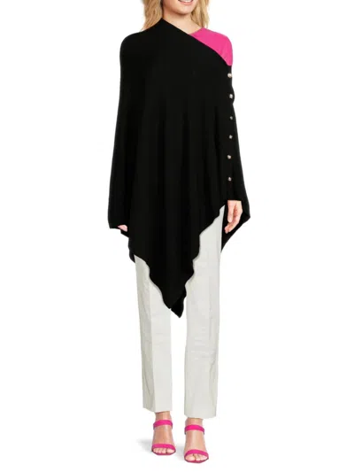 Sofia Cashmere Women's Wool & Cashmere Poncho In Black