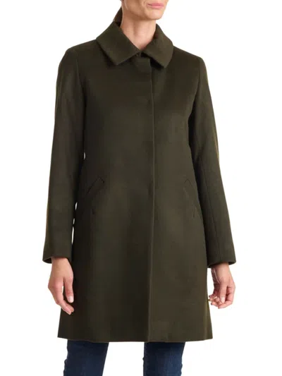 Sofia Cashmere Women's Wool Blend Car Coat In Green