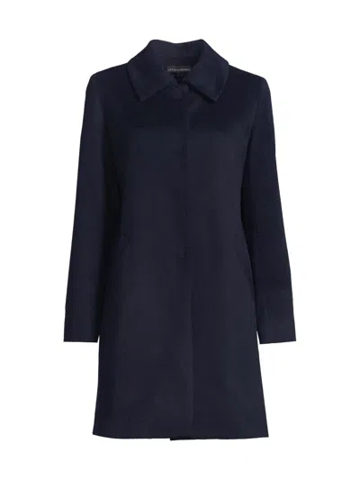 Sofia Cashmere Women's Wool-cashmere Car Coat In Blue