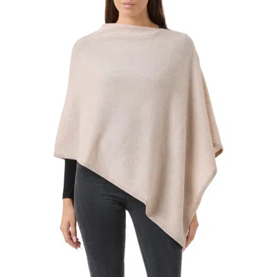 Sofia Cashmere Wool & Cashmere Blend Tipped Poncho In Oatmeal