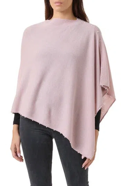 Sofia Cashmere Wool & Cashmere Poncho In Pink