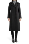 Sofia Cashmere Wool Blend Notch Lapel Coat In Black