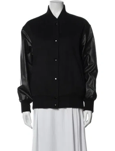 Pre-owned Sofia Cashmere Wool Bomber Jacket In Black