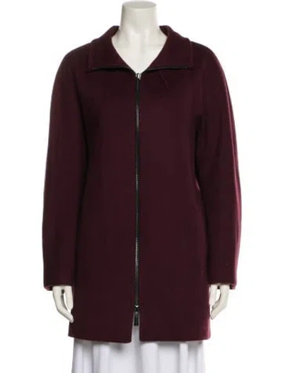 Pre-owned Sofia Cashmere Wool Coat In Burgundy