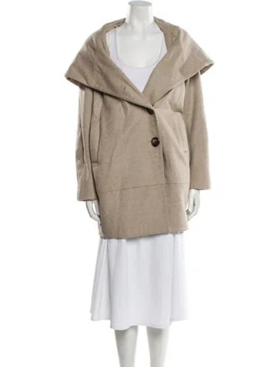 Pre-owned Sofia Cashmere Wool Coat In Neutral