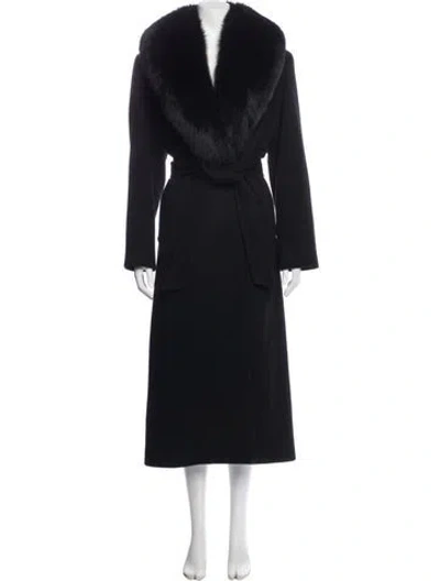 Pre-owned Sofia Cashmere Wool Faux Fur Coat In Gray