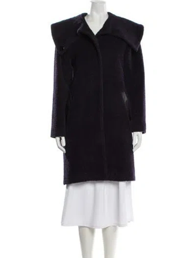 Pre-owned Sofia Cashmere Wool Faux Fur Coat In Purple