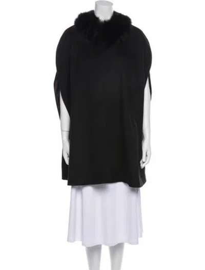 Pre-owned Sofia Cashmere Wool Fur Coat In Black