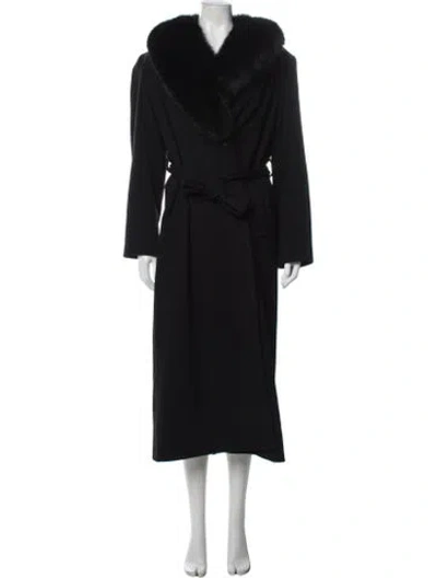 Pre-owned Sofia Cashmere Wool Fur Coat In Black