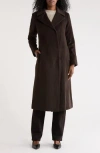 Sofia Cashmere Wool Notch Lapel Coat In Brown