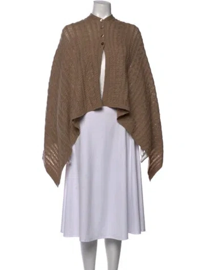 Pre-owned Sofia Cashmere Wool Open Front Sweater In Brown