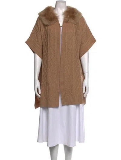 Pre-owned Sofia Cashmere Wool Open Front Sweater In Neutrals