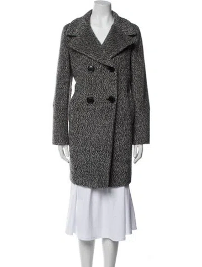 Pre-owned Sofia Cashmere Wool Tweed Pattern Coat In Gray