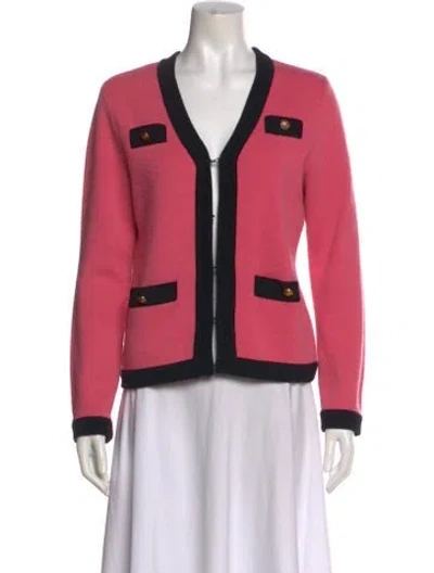 Pre-owned Sofia Cashmere Wool V-neck Sweater In Pink