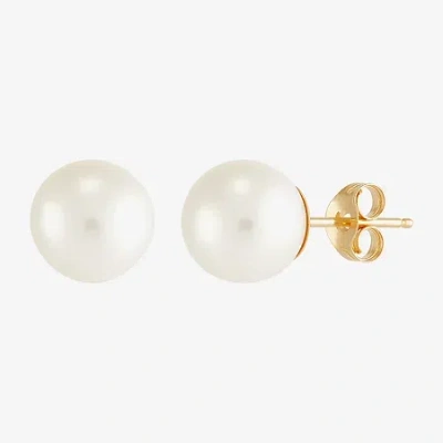 Sofia Certified  10k Gold 8-8.5mm Cultured Freshwater Pearl Stud Earrings