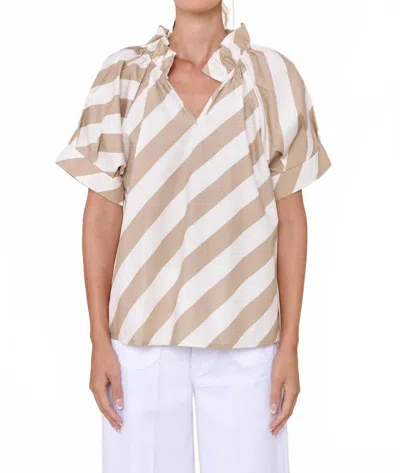 Sofia Collections Blake Short Sleeve In Creme Brulee In Multi
