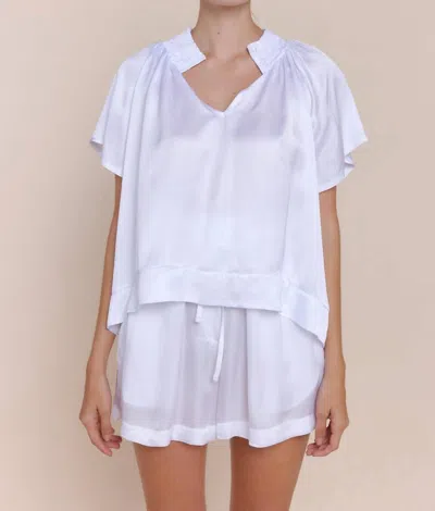 Sofia Collections Brianna V-neck Top In White