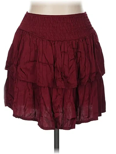 Pre-owned Sofia Collections Casual Skirt In Burgundy