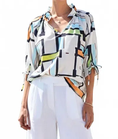 Sofia Collections Eloise Ruffle Blouse In Oporto White In Multi