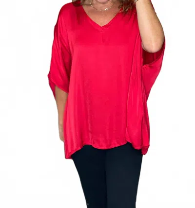 Sofia Collections Justin Silk Top In Red