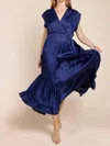 Sofia Collections Mishal Silk Maxi Dress In Navy In Blue