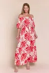 SOFIA COLLECTIONS ROSA ARIA DRESS IN RED AND WHITE