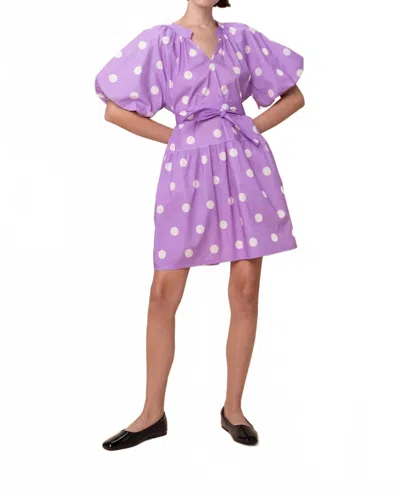 Sofia Collections Sadie Mini Dress In Freesia Polka Dots In Purple