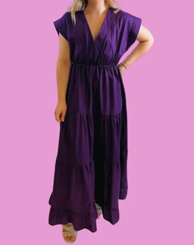 Sofia Collections Tahoe Tiered Maxi Dress In Violet