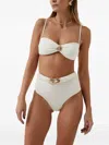 Sofia Erhan Alexis Shell-embellished High-waisted Bikini In White