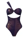 Sofia Erhan Aura One-shoulder Cut-out Swimsuit In Purple