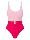 Sofia Erhan Belted Colour-block Swimsuit In Pink