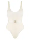 Sofia Erhan Belted Swimsuit In Neutral