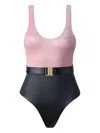 Sofia Erhan Belted Swimsuit In Pink