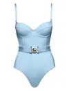Sofia Erhan Belted Underwired Swimsuit In Blue