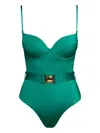 Sofia Erhan Belted Underwired Swimsuit In Green